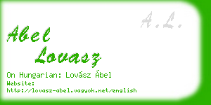 abel lovasz business card