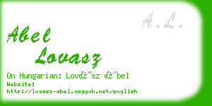 abel lovasz business card